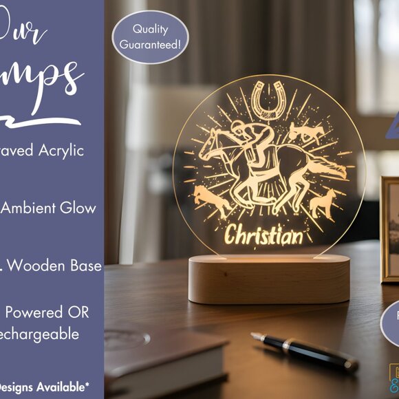 Personalized Horse Night Light – Custom LED Lamp for Horse Lovers - Picture 3 of 8